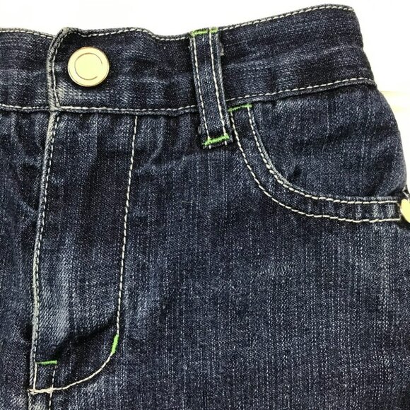 Coogi Kids Dark Wash Denim Jeans With Elastic Waistband & Yellow Stitching - Siz - Picture 5 of 6